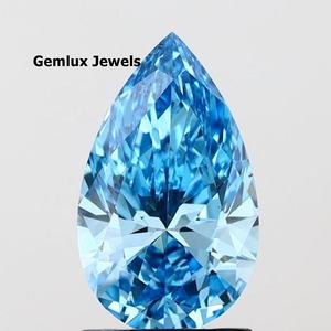 Diamant certifié IGI 3,5 carats, taille poire, fantaisie bleu vif, diamant de laboratoire cultivé, clarté VS, diamant de laboratoire en vrac, fabriqué en laboratoire pour bague - Product Image 1