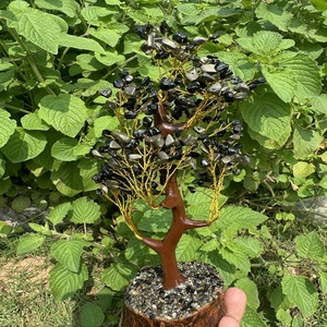 Amezing Combo India 300 Chip Bead Figurine Pyrite Black Tourmaline Gemstone <b>Tree</b> Semi-Precious Stone Craft Feng Shui Handmade - Product Image 3