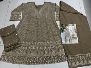 Eid georgette จริงพิเศษกับเลื่อมและเพชรทำงาน salwar สูทผู้หญิงแฟชั่นผู้ผลิตในอัตราที่ต่ำที่สุด - Product Image 6