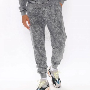 Haute qualité lavage à l'acide Flare sweat à capuche zippé 2 pièces ensemble unisexe strass Vintage lavage à l'acide hommes survêtement hommes survêtement - Product Image 5