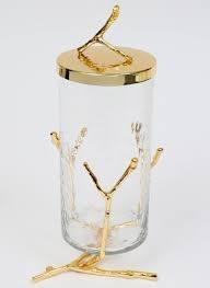 Recipiente de Metal Dorado de la mejor calidad, patrón de hoja artística, cubierta decorativa para el hogar, organizador de almacenamiento de cocina perfecto - Product Image 4