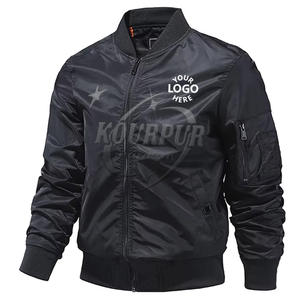 Personalizable Hombres Primavera Bomber Varsity Chaqueta Cortavientos de lona con diferentes colores Fabricante de ropa al aire libre - Product Image 1