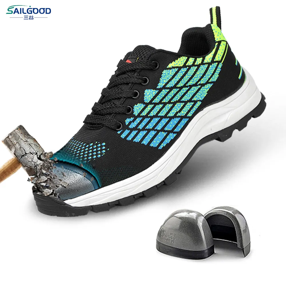 SAILGOOD, zapatos con punta de acero para mujeres y hombres, zapatos de seguridad antideslizantes, transpirables, ligeros, a prueba de perforaciones, zapatillas de trabajo de construcción