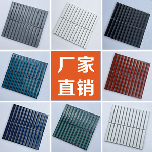 بلاط سيراميك موزاييك لامع شعبي رائج البيع بتصميم شريط أخضر 6 مم للديكور المنزلي - Product Image 6