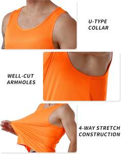 Camisetas sin mangas Premium personalizadas OEM ODM para hombre, suministro de fábrica, camisas sin mangas informales de punto de talla grande transpirables suaves y cómodas - Product Image 6