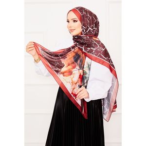 Pañuelo de Satén con Estampado de Hojas - 4 Accesorios Suaves Cuadrados con Impresión Digital - Product Image 1
