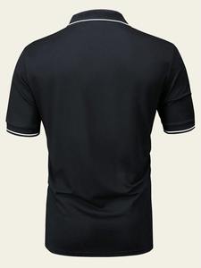 Camiseta de Negocios Transpirable para Hombre, Polo de Manga Corta de Seda de Hielo, Camisa Polo con Botones Estampados, Ropa Masculina - Product Image 2