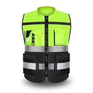Ventes chaudes - Gilets de sécurité jaunes pour adultes à haute visibilité avec impression de logo personnalisé, bandes réfléchissantes, matière 100% coton - Product Image 2
