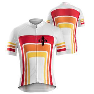 เสื้อเจอร์ซีย์ขี่จักรยานแบบซับลิเมชันของผู้ชายเสื้อ100% แบบรูดซิปวัสดุโพลีเอสเตอร์คุณภาพสูงโลโก้ตามสั่งสำหรับผู้ชาย - Product Image 1