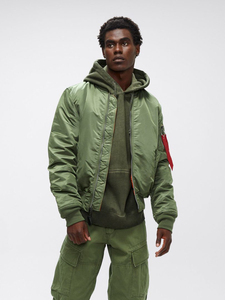 Veste bomber d'hiver pour homme en gros, nouveau design, col rabattu en laine, fermeture éclair, tissu en toile, style décontracté, réversible devant - Product Image 5