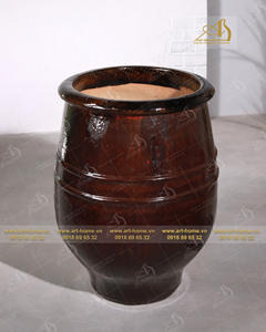 GL051H90-RB de pot en céramique émaillée sang rouge RB pour la plantation de jardin à la maison et la conception de paysage miniature - Product Image 3