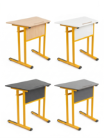 Bureau d'école moderne avec structure en MDF, table individuelle pour étudiant, mobilier de classe durable, utilisation éducative, garantie de 2 ans, appartement, hôtel