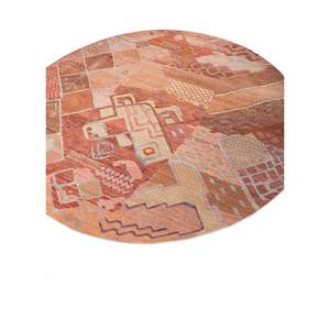 Alfombras Manchaha de Lana y Seda de Bambú Anudadas a Mano, Diseño de Parches Rojos y Naranjas para Uso Doméstico-Les-2069 - Product Image 2