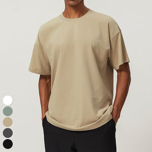 Camiseta de algodón 100% de tela transpirable suave Unisex manga corta cuello redondo clásico estilo liso OEM - Product Image 1