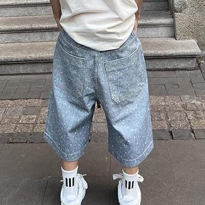 Respirant Grunge déchiré Hip Hop Street Style Washed Denim Shorts en Baggy Jeans Style droit jambe large pour la saison estivale - Product Image 4