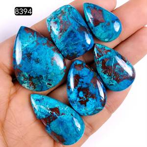 Lot de cabochons de chrysocolle naturelle pierres précieuses en vrac pour la fabrication de bijoux formes et tailles mixtes - Product Image 1