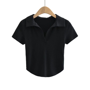 OEM Custom Logo Women's Golf for Shirts Breathable Casual Knitted Jersey Short Sleeve - Product Image 3