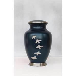 Urnes funéraires familiales pour animaux de compagnie Petit pot métallique moyen et grand Cendres Souvenir Urne funéraire noire pour animaux de compagnie Bande de patte argentée - Product Image 2