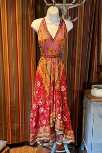 Femmes col en V profond Style décontracté longue longueur impression numérique approvisionnement en gros attrayant été femmes Maxi Floral élégant imprimé - Product Image 4