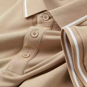 100% coton tricoté pour polos pour hommes grandes tailles, motif uni décontracté, respirant - Product Image 4