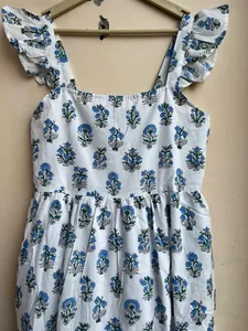 Vestido de relleno vestido de verano de algodón estampado floral indio ropa de verano para mujer Maxi vestido de gasa de algodón - Product Image 6