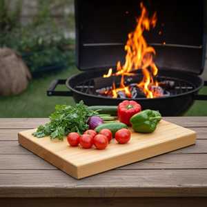 Tabla de Cortar y Bandeja para Servir de Madera, Duradera, Forma Rectangular, 12 mm de Grosor, Apta para Lavavajillas - Product Image 2