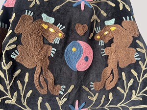 Hand Embroidered <b>Velvet</b> Jacket Mandarin Collar Full Sleeve Animal Pattern Plus Size Women's Autumn Coat - Product Image 5