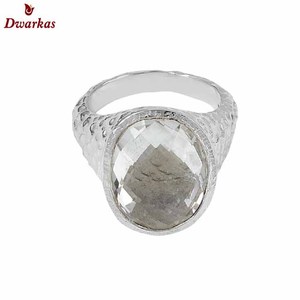 Vente en gros du fabricant Bague marteau en argent sterling 925 avec grande pierre de cristal pour bijoux pour hommes en stock - Product Image 2