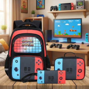 <b>Child's</b> Video Game Themed <b>Backpack</b> Student Tote & Messenger Bag with Fun Design - Product Image 2