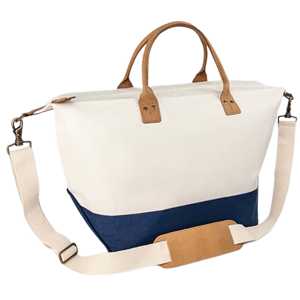 Sac de voyage de luxe Weekender, grand sac de sport en toile, cuir véritable, maille polyester, pliable, décontracté, extérieur, fitness, sacs personnalisés - Product Image 1