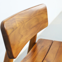 Chaise de salon moderne en teck, design mi-siècle, dossier à lattes, ergonomique et inclinable, mobilier de maison, fabrication OEM ODM, livraison directe d'usine