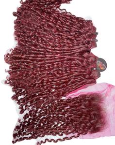Fournisseur du Vietnam Perruque de cheveux humains Fumi vierges de qualité supérieure Perruque de cheveux humains pleine dentelle Super Double tirage de cheveux humains de couleur rose ombré - Product Image 3