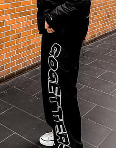 กางเกงวอร์มขายาวของผู้ชายขาตรงพิมพ์ลายหน้าจอด้านข้างกางเกงใส่ไปตามท้องถนนดีไซน์ใหม่2025 - Product Image 4