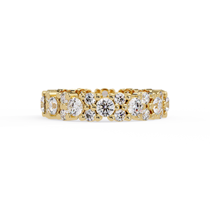 Wholesale 14K Solid Gold <b>Bubble</b> Cluster Full Eternity <b>Wedding</b> Bands Round Cut Lab Grown Diamond Rings For Women Fine Jewelry - Product Image 4