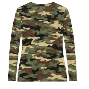 T-shirt à manches longues Camo 08 Legacy, vêtements de sororité grecque, vêtements pour femmes, rose et vert, sororité universitaire, style décontracté, vêtements grecs élégants - Product Image 4