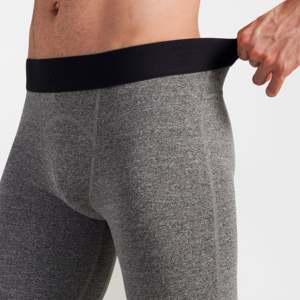 Shorts de compression ajustés Elite gris avec logo personnalisé, taille XXS/XS, taille élastique, tissu polyester élasthanne tissé tricoté - Product Image 6