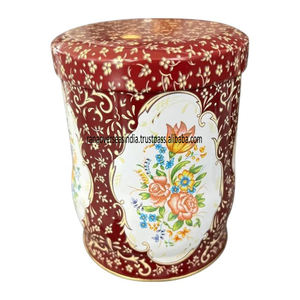 Premium Eco-Friendly Modern Luxury <b>Floral</b> Design Metal Tea Coffee <b>Storage</b> <b>Box</b> Lid Elegant Decorative Container for Kitchen - Product Image 1