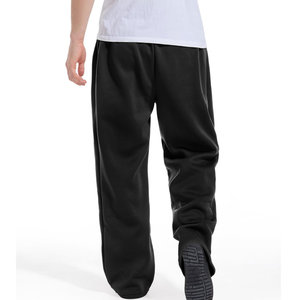 Pantalon en molleton pour homme en tissu 100% coton, lavé, respirant, couleur unie, séchage rapide, taille à cordon, ample, pantalon de survêtement pour homme - Product Image 5