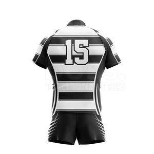Vêtements de sport flexibles avec matière à séchage rapide et coupe confortable pour les séances d'équipe en plein air, uniforme de rugby - Product Image 3