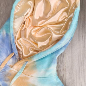 Sweat-shirt à capuche doublé en Satin de soie solide pour hommes et femmes - Product Image 4