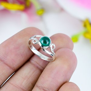 Hot Selling Natural Malachite Gemstone <b>Ring</b> Vintage Silver Plated Handmade <b>Ring</b> Trendy 925 Sterling Silver Fine Jewelry <b>Ring</b> - Product Image 3