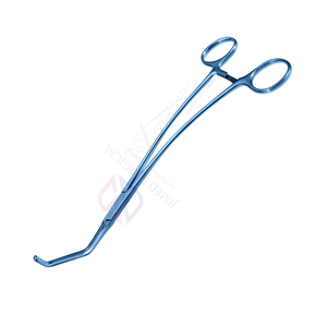 Pince vasculaire DeBakey Satinsky 9” bleue, revêtement titane, pince tangentielle, instrument chirurgical en acier allemand - Product Image 4