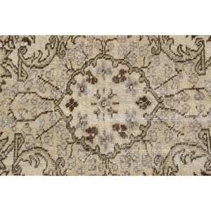 Clásico Beige marrón 5,5X8,7 pies Vintage alfombra turca diseño de retazos lana Imitación Piel de conejo látex rectángulo pasillo para cabecera - Product Image 5