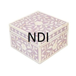 Boîte de rangement pour bijoux en bois avec finition en incrustation d'os, boîte cadeau en bois pour accessoires de table, design élégant - Product Image 1