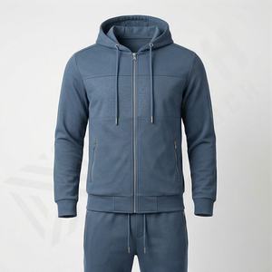 Ensemble de survêtement d'entraînement pour hommes, tissu respirant, logo personnalisé, 100% coton, léger, décontracté, vêtements de sport - Product Image 1