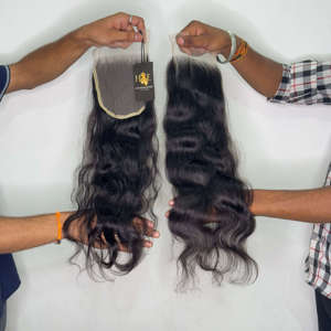 Fermeture frontale en dentelle transparente HD 5x5 6x6 avec faisceaux, fermeture en dentelle HD pré-plumée, perruques à fermeture frontale en dentelle oreille à oreille - Product Image 1