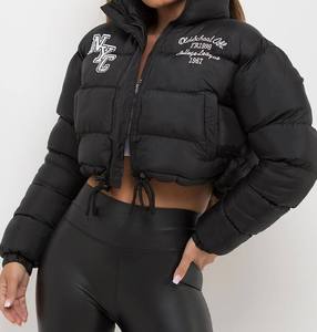 Women's <b>Crop</b> Top <b>Puffer</b> <b>Jacket</b> Embroidered Customizable Cold Weather Ready On-Trend Design Full Personalization Options Cotton - Product Image 4