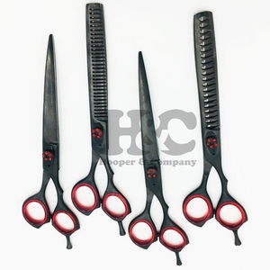 Nouveau Sharp Noir Enduit Rouge Rubis Vis Ciseaux En Acier Inoxydable Chien Toilettage Ciseaux Couleur Pet Ciseaux Ensemble Salon De Coiffure Fournitures - Product Image 5