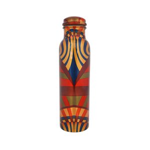 Botella de agua de cobre 100% con diseño pintado a mano Eco-Consciente y sostenible Incluye tapa y tapa Accesorio directo para Vasos - Product Image 5
