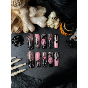Arte de uñas postizas con diseño de hechizo de calabaza de Halloween - Product Image 1
